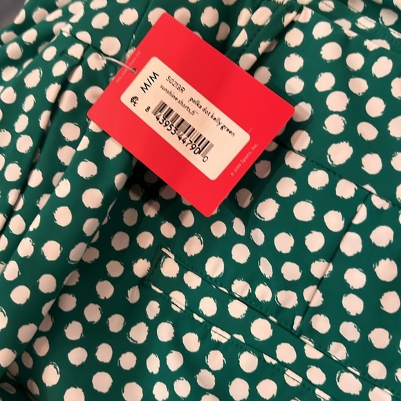 SPANX Sunshine Short 6” Polka Dot Kelly Green Beach Swim Trunks Shorts Medium - Picture 9 of 10